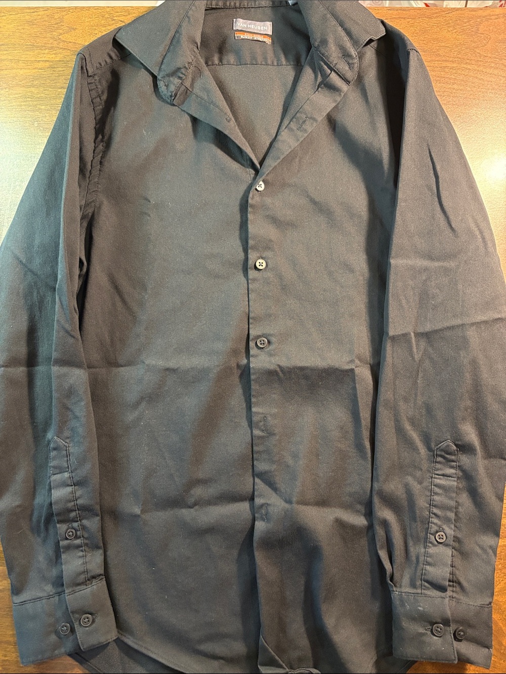 Van Heusen Black Long Sleeve Dress Shirt